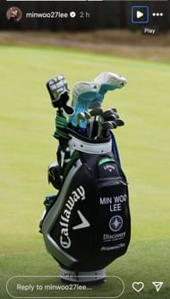 Min Woo Lee's Golf kit at the BMW PGA Championship (Image via his Instagram stories)